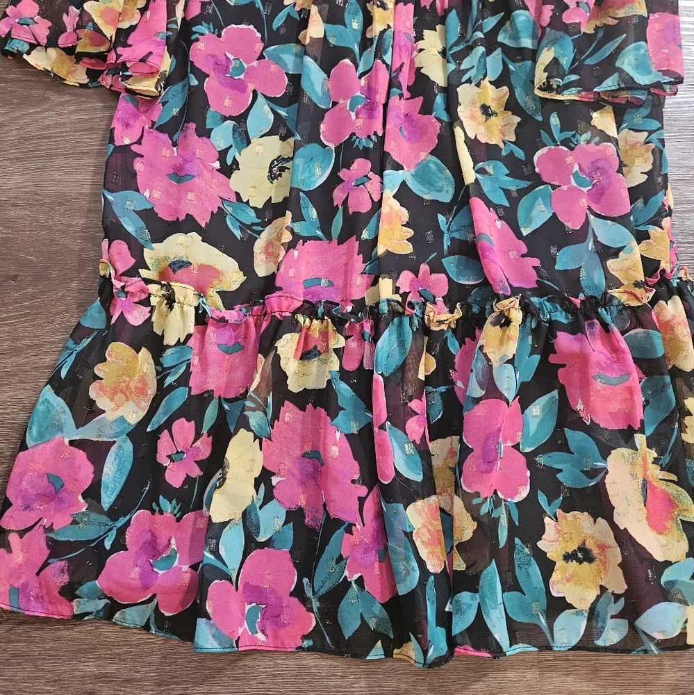 NWT Tahari Summer Shift Floral Print Mini Dress sz 10 - Picture 13 of 14